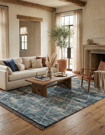 6' 6 x 9' 9 Hand Knotted Moroccan Wool Rug
