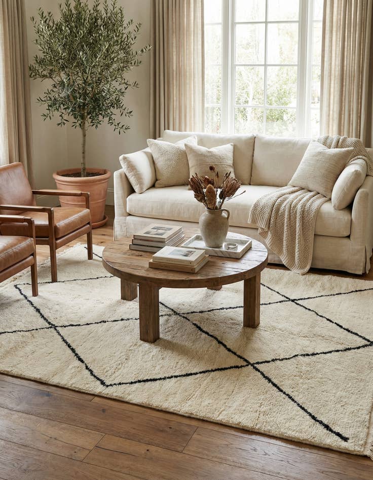 Detail image of 6' 2 x 9' 7  Hand Knotted Moroccan Wool Rug