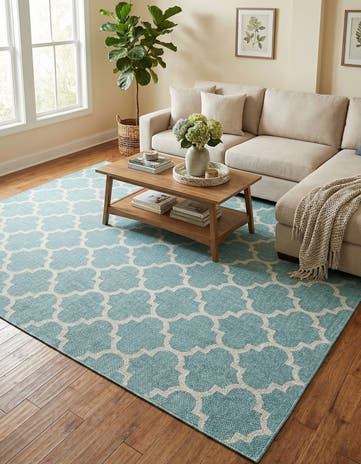 9' x 12' Easy-Clean Lattice Indoor / Outdoor Rug