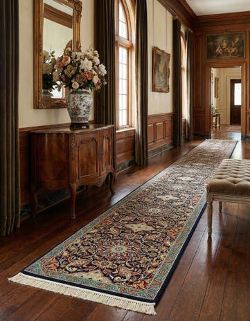 2' 1 x 9' 11 Hand Knotted Isfahan Persian Runner Rug