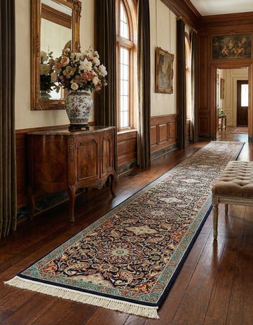 2' 1 x 9' 11 Hand Knotted Isfahan Persian Runner Rug