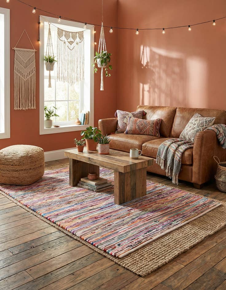 Detail image of 4' 1 x 6' 1  Hand Woven Chindi Cotton Rug