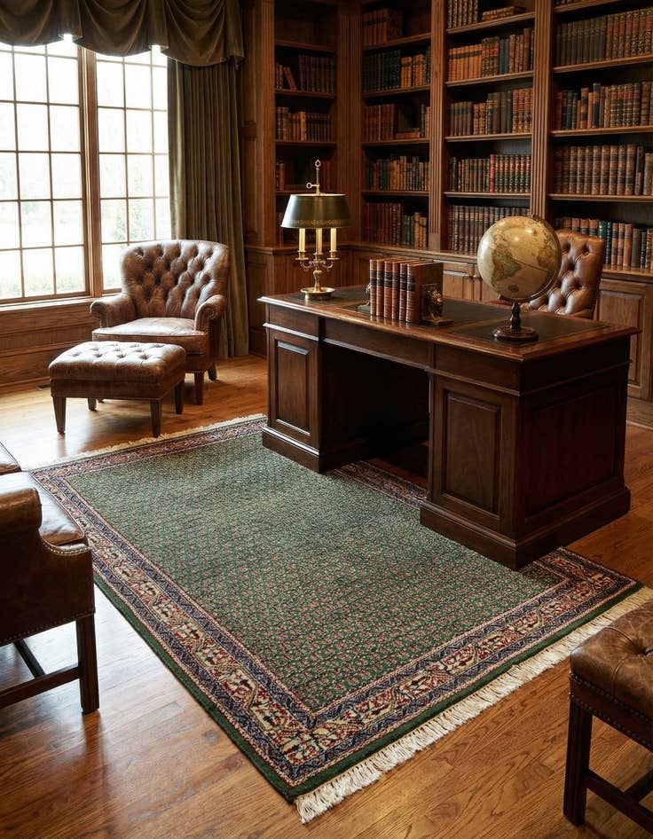 Detail image of 4' 4 x 6' 5  Hand Knotted Mir Wool Rug