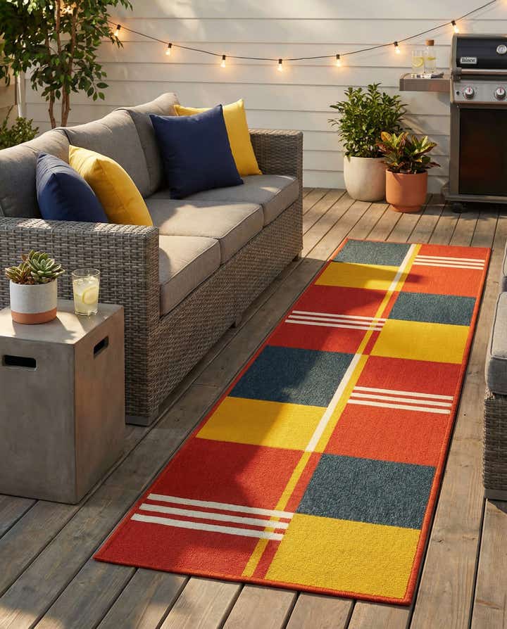 2' x 8' Easy-Clean Modern Indoor / Outdoor Runner Rug