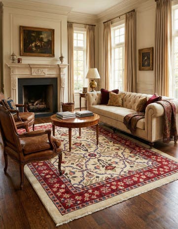 5' 7 x 7' 10 Hand Knotted Kashkuli Persian Rug