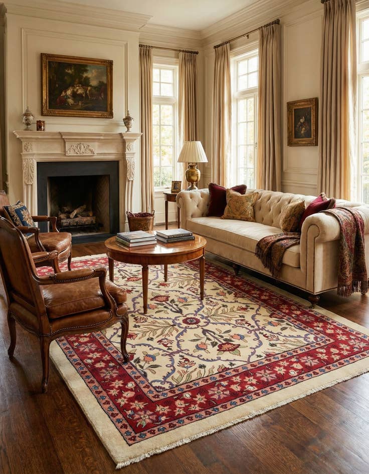 Detail image of 5' 7 x 7' 10  Hand Knotted Kashkuli Persian Rug