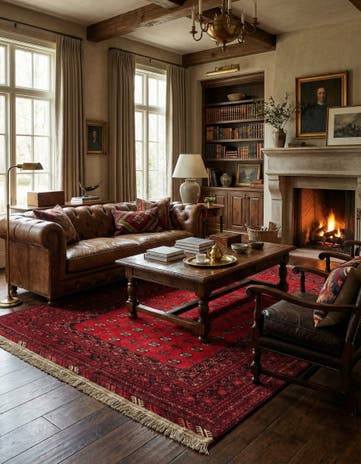 6' 6 x 9' 5 Hand Knotted Afghan Akhche Wool Rug