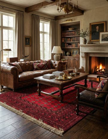 6' 6 x 9' 5 Hand Knotted Afghan Akhche Wool Rug