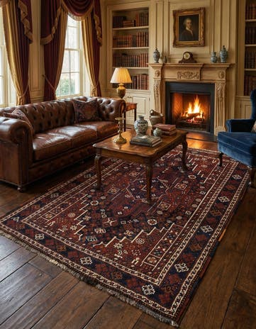 5' 3 x 7' Shiraz Wool Rug