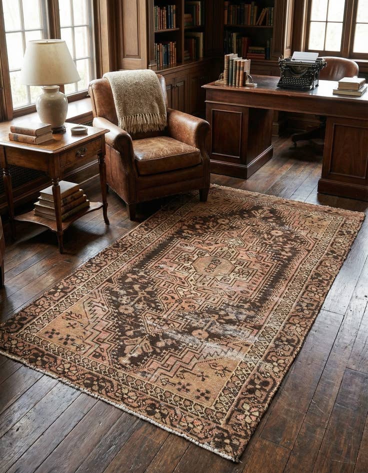 Detail image of 4' x 6' 8  Hand Knotted Ultra Vintage Persian Wool Rug