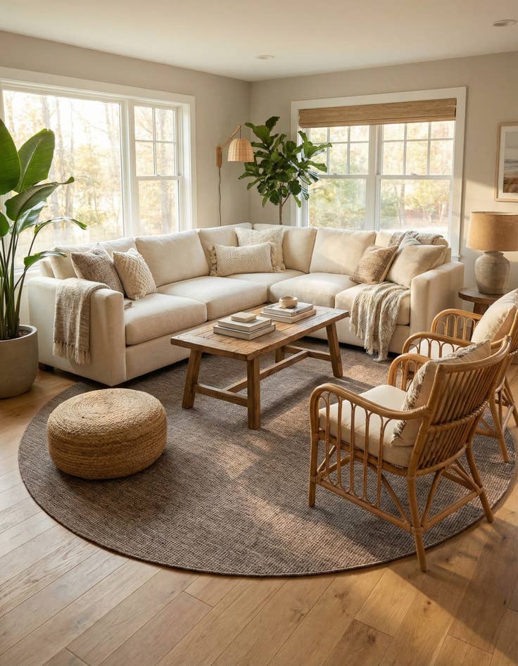 Detail image of 10' x 10'  Washable Solid Indoor / Outdoor Round Rug