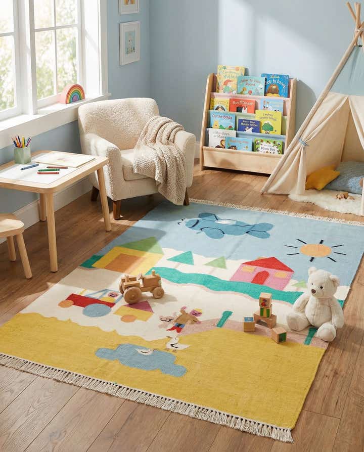 4' x 5' 9 Hand Knotted Kilim Dhurrie Wool Rug