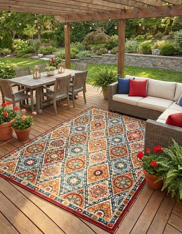 9' x 12' Easy-Clean Modern Indoor / Outdoor Rug