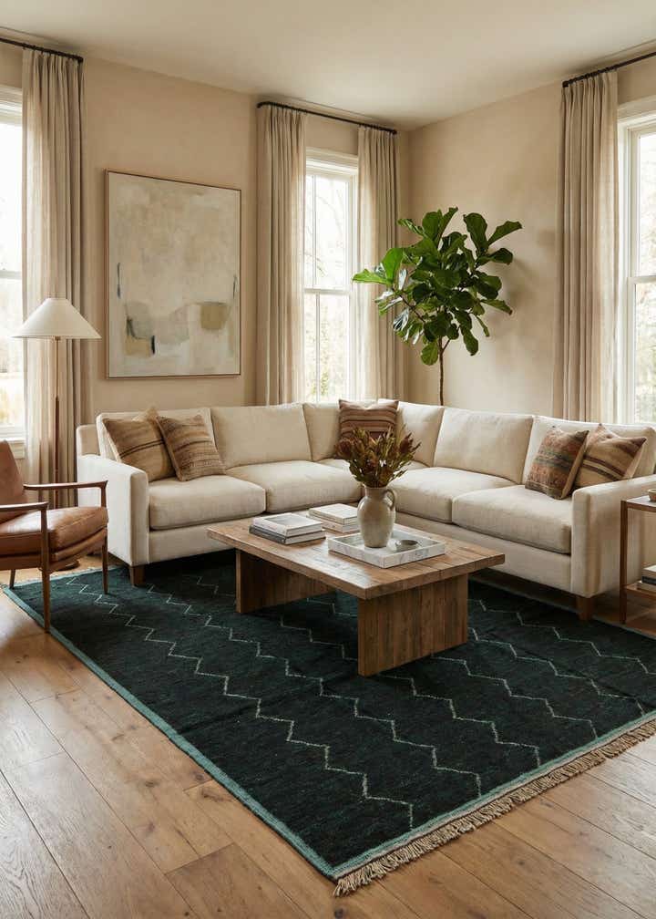 9' x 12' 9 Hand Knotted Moroccan Wool Rug