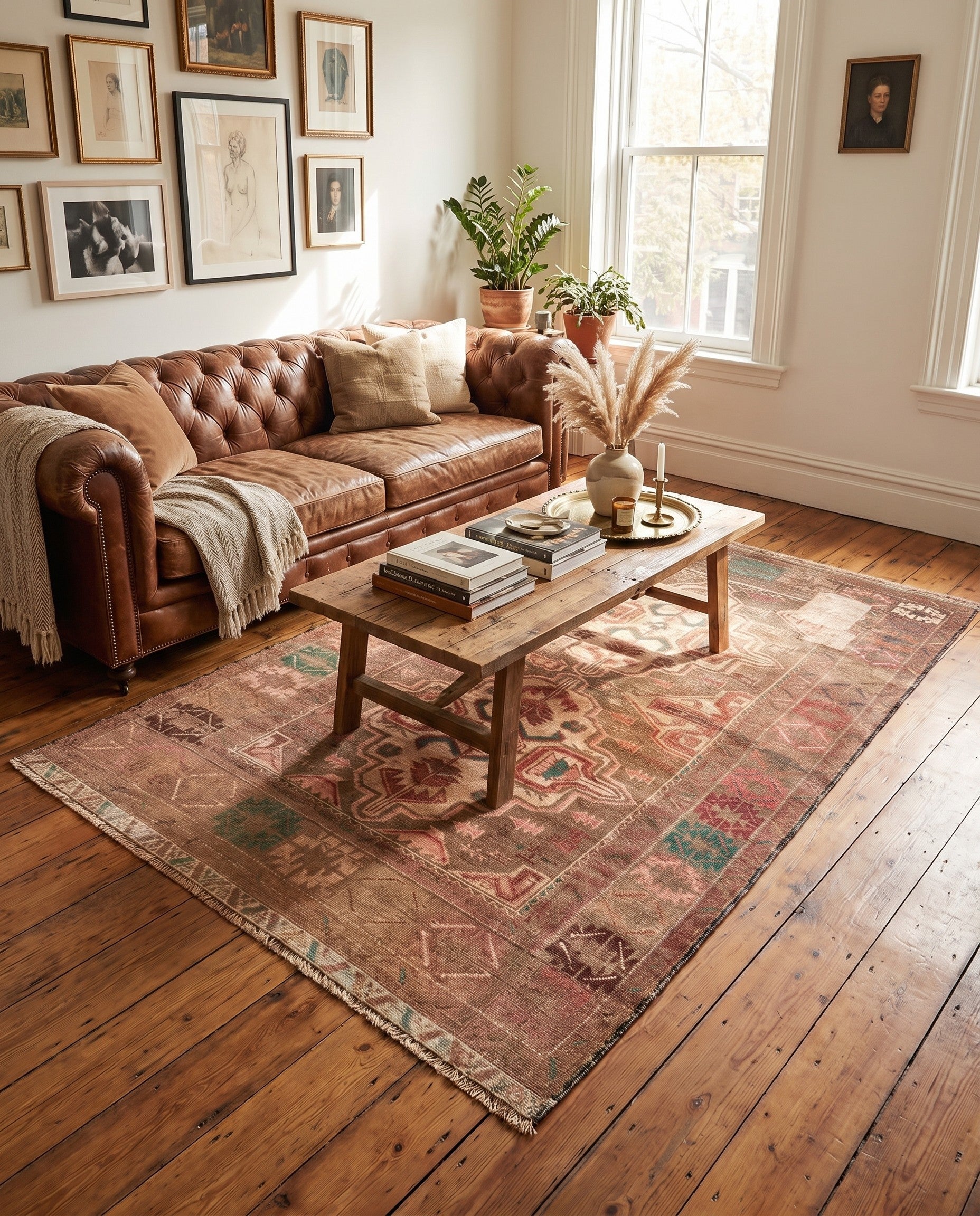 3' 8 x 6' 2 Hand Knotted Ultra Vintage Persian Wool Rug