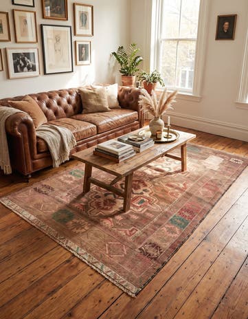 3' 8 x 6' 2 Hand Knotted Ultra Vintage Persian Wool Rug
