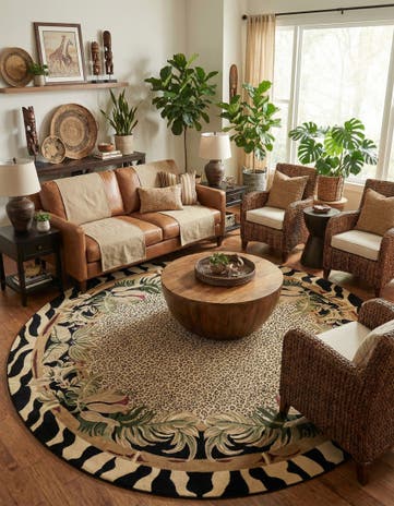 Cream Savannah Round Rug