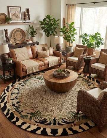 Cream Savannah Round Rug