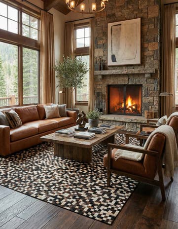 8' x 10' Cowhide Leather Rug