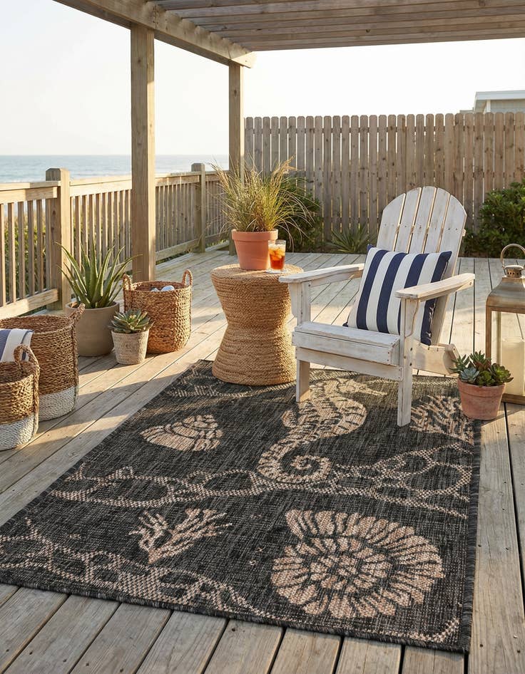 Detail image of 2' x 3'  Washable Coastal Indoor / Outdoor Rug