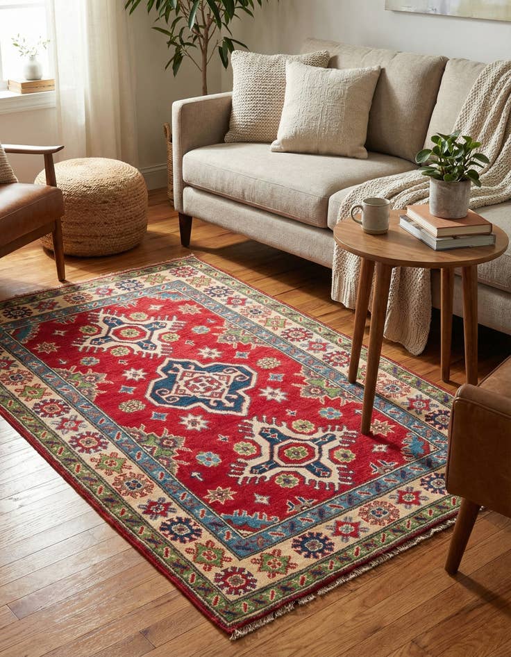 Detail image of 3' 2 x 5' 3  Hand Knotted Kazak Rug