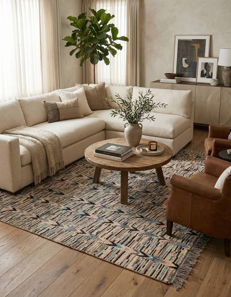 Detail image of  8' 9 x 10' 5  Hand Knotted Moroccan Wool Rug