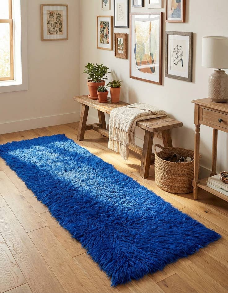 Detail image of 1' 10 x 4' 5 Hand Knotted Moroccan Wool Runner Rug