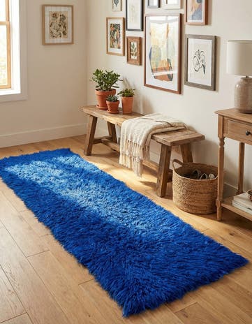 1' 10 x 4' 5 Hand Knotted Moroccan Wool Runner Rug