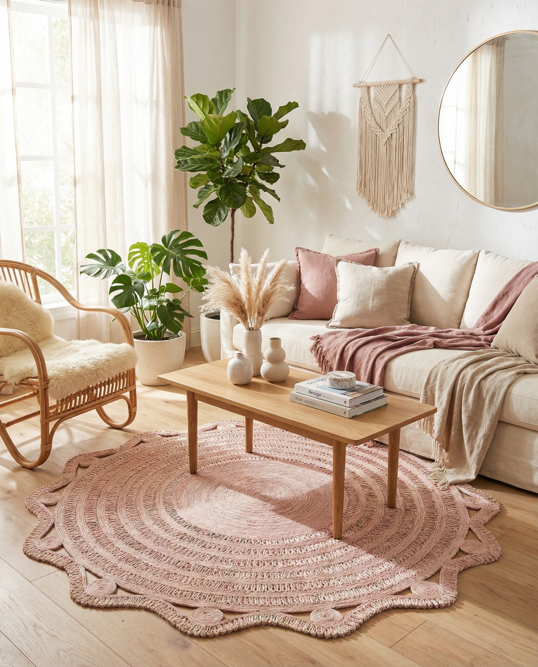  10' x 10'  Hand Braided Jute Round Rug