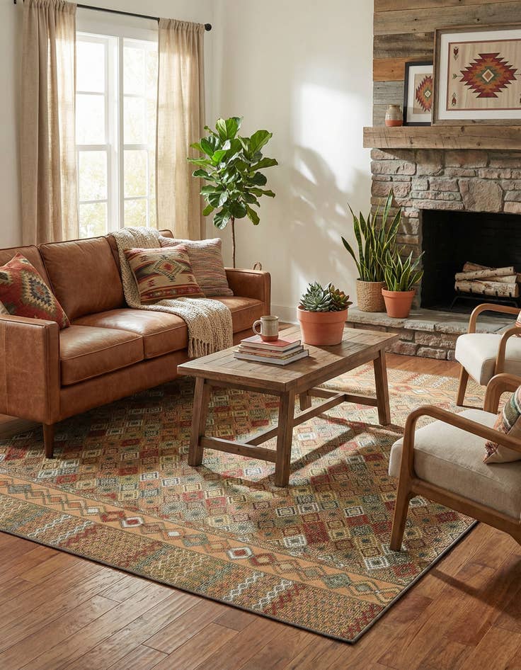 Detail image of  7' 10 x 10'  Washable Baja Indoor / Outdoor Rug