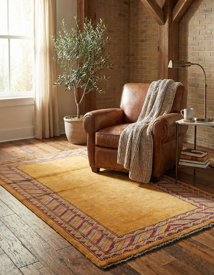 Detail image of  3' 2 x 5' 3  Hand Knotted Kashkuli Gabbeh Oriental Wool Rug