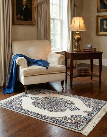 1' 9 x 2' 7 Hand Knotted Nain Rug