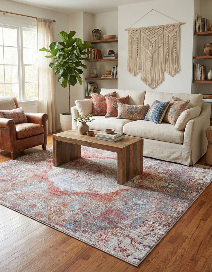 Detail image of  7' 10 x 7' 10  Washable Yara Square Rug