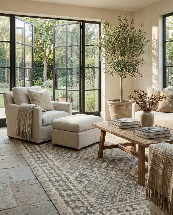 Detail image of 6' 8 x 9' 9 Hand Woven Kilim Maymana Wool Rug