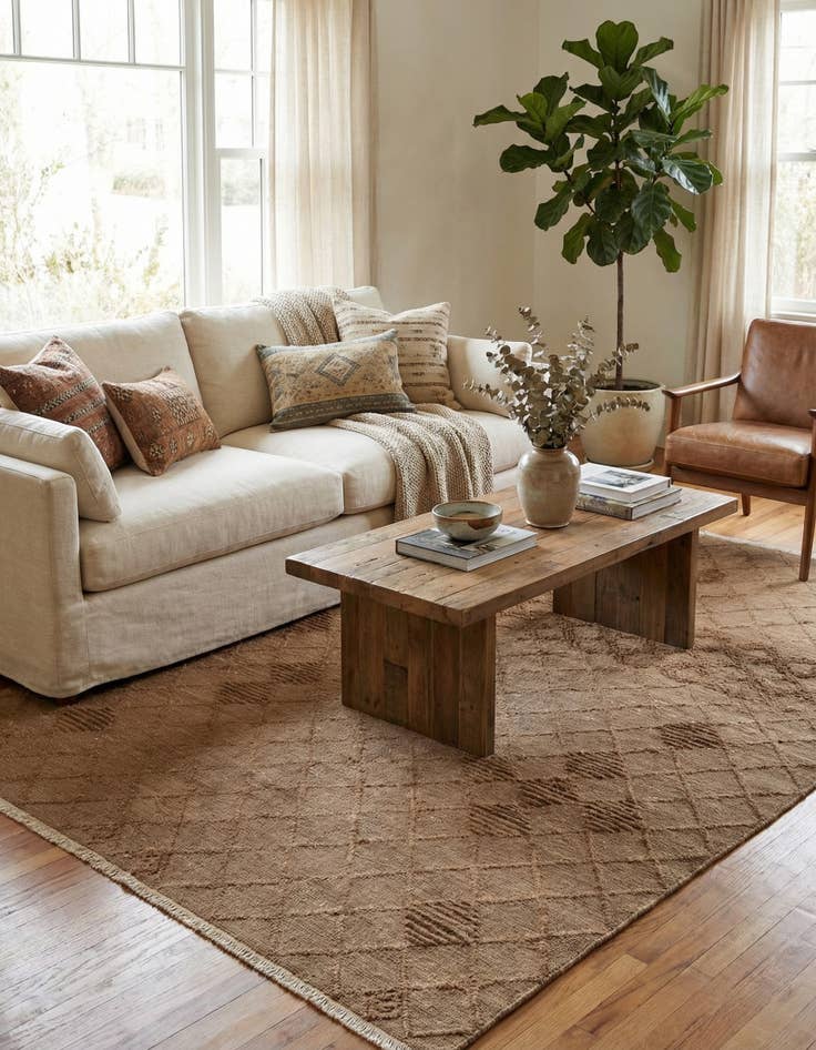 Detail image of 5' 6 x 7' 7 Hand Knotted Moroccan Wool Rug