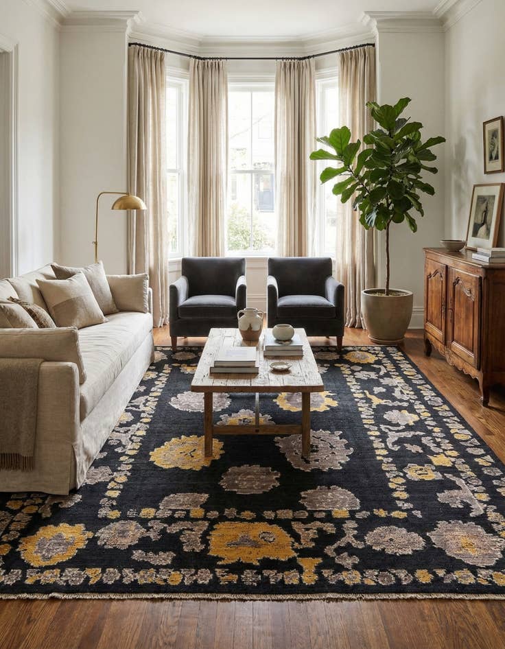 Detail image of 8' 3 x 10' 4  Hand Knotted Oushak Wool Rug