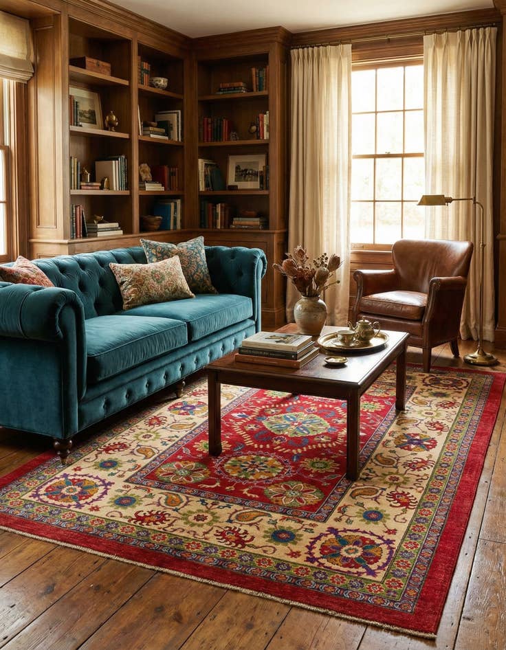 Detail image of  6' 7 x 9' 6  Hand Knotted Kazak Rug