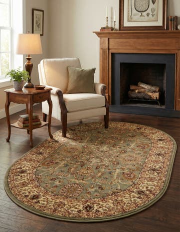 Light Green Aditi Oval Rug