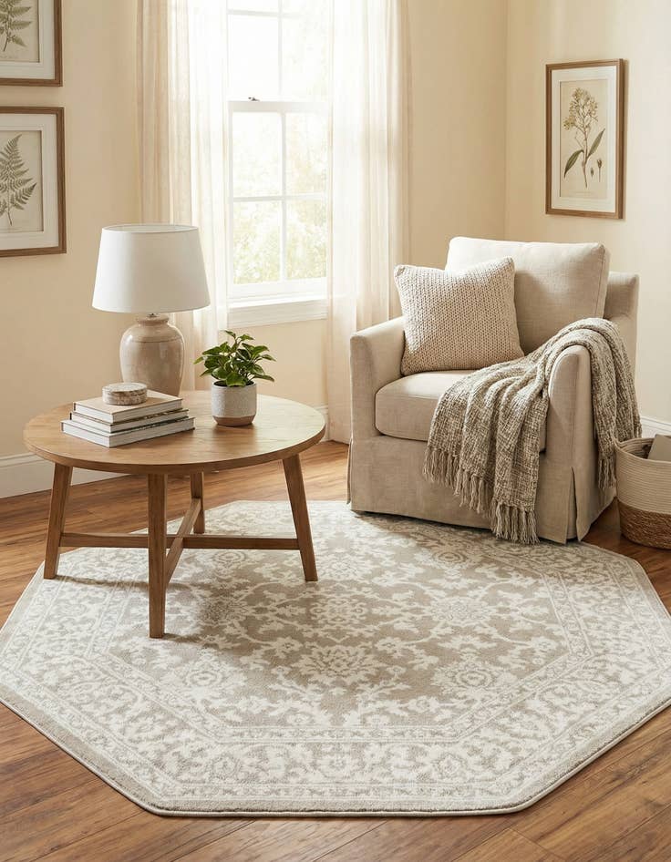 Detail image of 5' 3 x 5' 3 Charlotte Octagon Rug