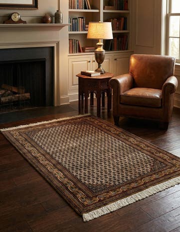 3' 2 x 5' 3 Hand Knotted Mir Wool Rug