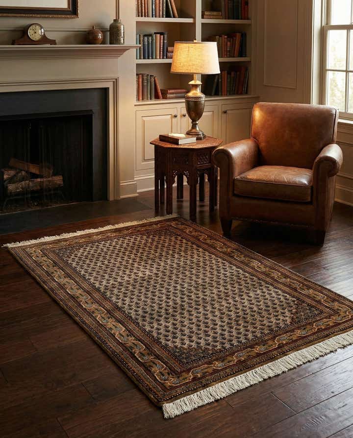 3' 2 x 5' 3 Hand Knotted Mir Wool Rug