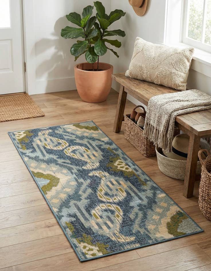 Detail image of 2' x 4' Easy-Clean Modern Indoor / Outdoor Runner Rug