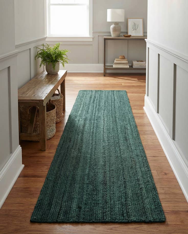 Detail image of 2' 7 x 13' 11 Handmade Braided Jute Runner Rug