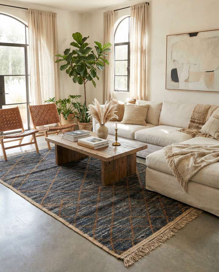 6' x 9' 4 Hand Knotted Moroccan Wool Rug