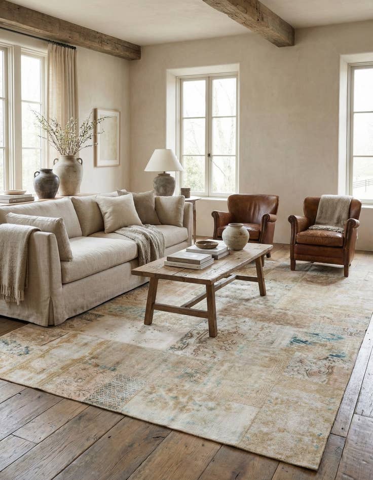 Detail image of 6' 10 x 10' 3  Hand Knotted Ultra Vintage Persian Wool Rug