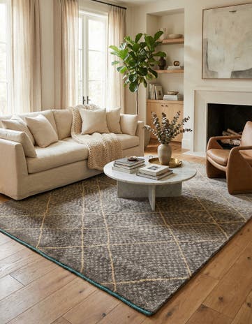 5' 8 x 8' 2 Hand Knotted Moroccan Wool Rug
