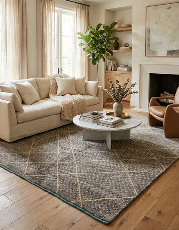 5' 8 x 8' 2 Hand Knotted Moroccan Wool Rug