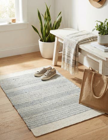 Gray Hand Woven Lariat Rug