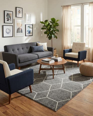  6' x 9' Lattice Frieze Rug