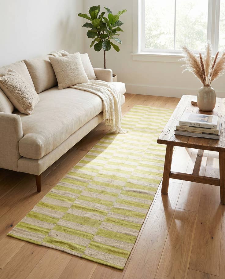 Detail image of 2' 6 x 9' 7 Hand Woven Kilim Modern Wool Runner Rug